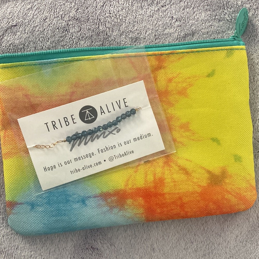Tribe Alive Minx Crystal Bead Adjustable Bracelet & Makeup Bag!
